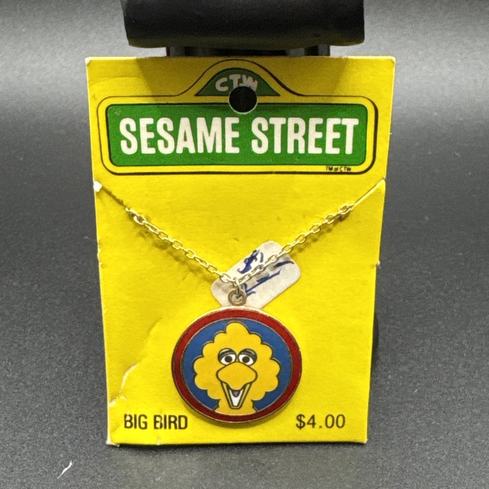 Vintage 1980s Bid Bird Pendant Necklace - Sesame Street - Muppets